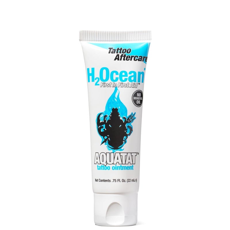 H2Ocean Aquatat Tattoo Healing Ointment - Tattoo Aftercare Cream for Tattoo Supplies - Fragrance- & Dye-Free Tattoo Care Ointment with Vitamins A & B - 0.75 oz - Image 1